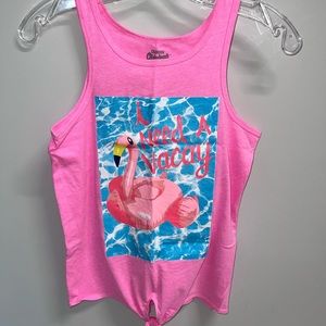 Justice Girls Pink Flamingo Tank Top NWOT